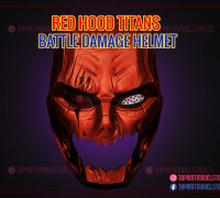 red hood mask damaged - titans season 3 - dc comics cosplay 3d print model  3D Print Model in Toys 3DExport