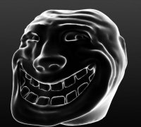 TrollFace mask with smile 3D model
