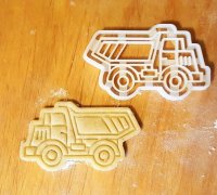 Vintage Truck Cookie Cutter and Emboss STL file with Embossing Features