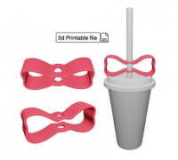 Strawberry Straw Topper, STL File for 3D Printing.