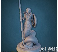 3D Printable Valkyrie Miniature Supported- Pose C - 3D Printable 3D print  model by Lost World Miniatures