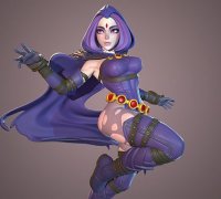 STL file Teen Titans - Raven jewelry set 3D model 🐦・3D printable model to  download・Cults
