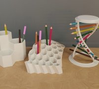 3D Printable Moderno Conjunto de Escritorio: Lapicero, Jarrón y Cuenco by  Made In Caión
