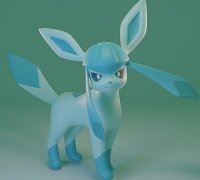 Glaceon Pokemon Figure Statue. 3D Printed Eevee. Chibi -  Denmark