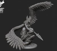 3D Printable Valkyrie Miniature Supported- Pose C - 3D Printable 3D print  model by Lost World Miniatures
