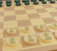 Modelo 3D de Tabuleiro de xadrez e peças. Download grátis.