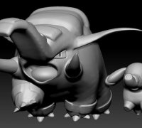 Pokemon Paradox Ancient Donphan Great Tusk 3D model 3D printable