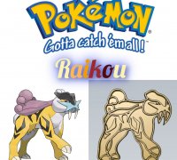 Raikou Pokemon Figure Low Poly Raikou 3D Printed Legendary 