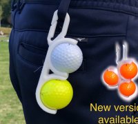 STL file 3 Golf Ball Holder - Hang Anywhere for Easy Access