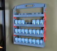 Paint wall rack for Vallejo and Citadel format free 3D model 3D printable