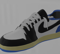 3D model Nike Air Jordan 4 Travis Scott Cactus Jack Shoe VR / AR
