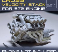 1/24 1/25 Scale Resin 3d Printed Motor Engine 572 single carb BlackBox  design