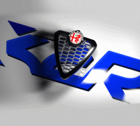 Autocollant 3D Alfa Romeo Logo, 75 mm