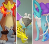 ArtStation - Entei Raikou & suicune Pokemon 3D Prints🥰