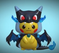 STL file Pokemon - Mega Charizard X 🐉・3D printer design to