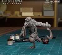 Rat Ninja - Assassin - PRESUPPORTED - 32mm D&D, 3D models download