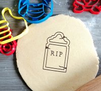 Free STL file Gravestone cookie cutter RIP・3D print design to