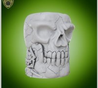 STL file Skull Paint Brush Cup with Sunglasses 💀・3D printer model to  download・Cults