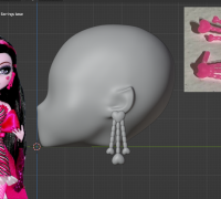 STL file Draculaura G3 Monster High Earrings 👹・3D printing model