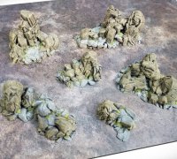 D&D 3D printed hill scatter terrain Tabletop Wargaming STUB Outcropping D