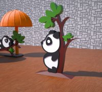 STL file Cute little panda 🐼・Model to download and 3D print・Cults