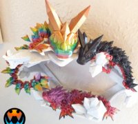 Crystal Dragon, Articulating Flexi Wiggle Pet, Print in Place, Fantasy