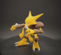 Pokemon - Alakazam with 2 poses 3D model 3D printable