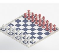 Jogo de xadrez e tabuleiro de xadrez Modelo 3D $5 - .max .3ds .fbx