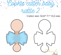 Baby Theme Cartoon Cookie Embosser Cutters 3D Baby Shower Rattles