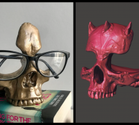 STL file Skull Paint Brush Cup with Sunglasses 💀・3D printer