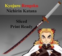 STL file katana of Kyojuro Rengoku from Kimetsu no Yaiba / Demon Slayer  🎲・3D printable model to download・Cults