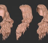 3D model short hair hair style girl short hair cape VR / AR / low-poly