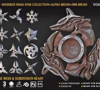 Shuriken 3 Blades Ninja Star Replica, 3D models download