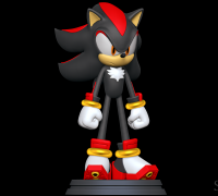 OBJ file Shadow the hedgehog on his motorcycle - Sonic collection