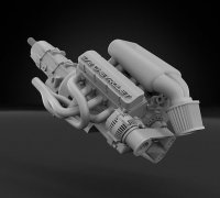 1/24 1/25 Scale Resin 3d Printed Motor Engine 572 single carb BlackBox  design