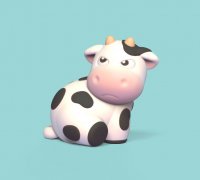 STL file Ghost cow, Straw topper 👻・Design to download and 3D print・Cults