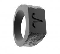 Oval Louis Vuitton logo replica signet ring 3D model 3D printable