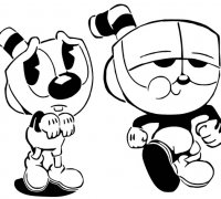 3D file Cuphead FNF INDIE CROSS ❌・3D print object to download・Cults
