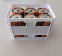 STL file Beer crate battery box AA AA cells Stackable 🍺・3D print