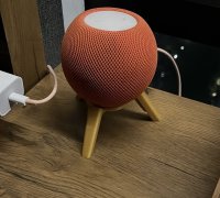 Burd - HomePod - Mini soporte para altavoz con organizador de cables,  estilo moderno de mediados de siglo, hecho de madera y PLA impreso en 3D