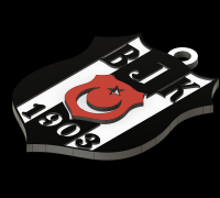 Free 3D file Besiktas Istanbul - LOGO / SIGN WITH HOLDERS 👾・3D