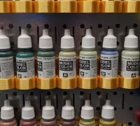 Medium Paint/Texture Bottle (Vallejo, AK, etc.) Holder for Pegboard by PH, Download free STL model