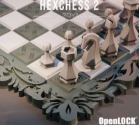 3D Printable Hexchess 2 - 4-Player Chess Board - Borders and Tiles by Dalla  Croce Studios