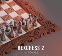3D Printable Hexchess 2 - 4-Player Chess Board - Borders and Tiles by Dalla  Croce Studios