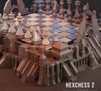 3D Printable Hexchess 2 - The Royals Chess Set by Dalla Croce Studios