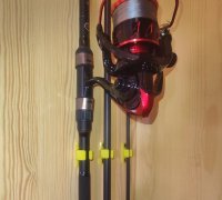 Fishing rod 3 part wall mount by Lajo