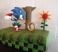 Diorama Sonic in Green Hill 3D model 3D printable