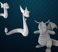 Free OBJ file Dragonite T pose 🐉・Object to download and to 3D print・Cults