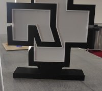 STL file Rammstein Logo Lamp Sound Reactive! 🔦・3D print model to