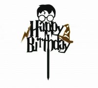 STL file HARRY POTTER Cake Topper -whole model and parts to